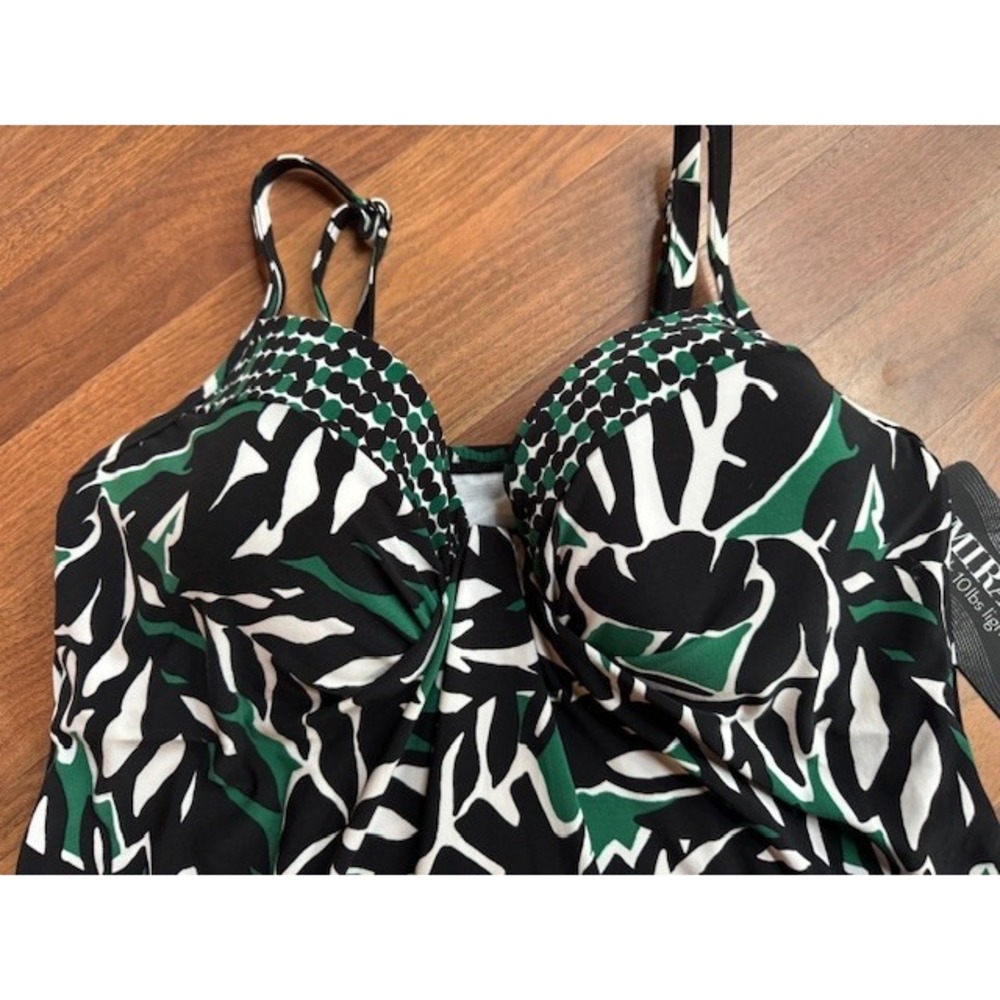 Miraclesuit Womens Black Green Palma Verde Underwired Marina Tankini Swim Top 16 - Picture 4 of 9